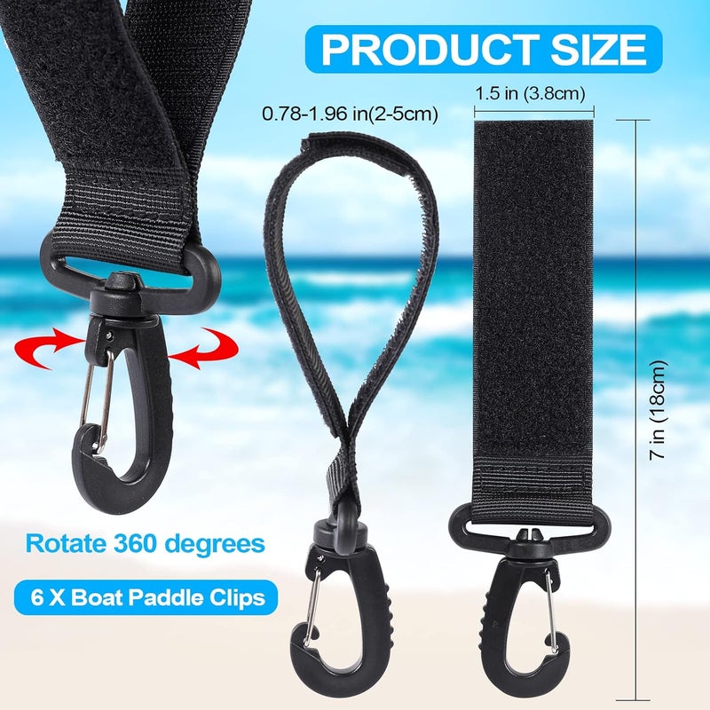 Jevrench Upgraded Kayak Paddle Holder, Board Accessories, Inflatable Boat Storage, Set of 6 Clip Holders - Image 3